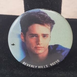 Vintage 1991 Beverly Hills 90210 Brandon Jason Presley Collectible Button Pin